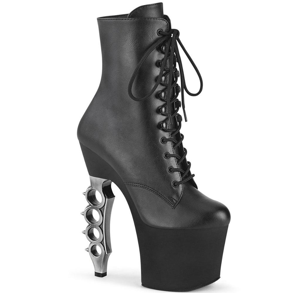 Platform Lace Up Knuckles High Heel Ankle Boots - Picture 5 of 5